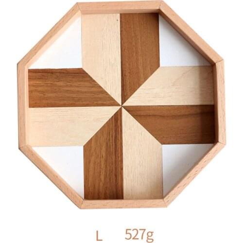 Octagon Serving Tray Wooden Handmade Tray Organizer {Dinner Tea Breakfast Picnic Dish For Home Parties