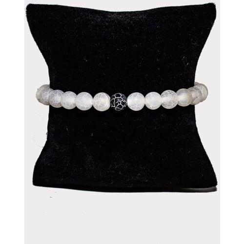 Expression of Men 'S Bracelet Natural Stone Series White Mosaic Agate