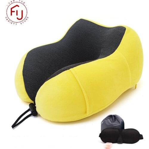 1PC U Shaped Memory Foam Neck Pillows Soft Slow Rebound Space Travel Pillow Solid Neck Cervical Healthcare Bedding
