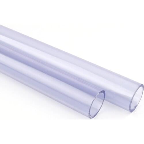 2pcs Outer Dia 20 25mm Transparent PVC Pipe Aquarium Pipe Water Tank Fittings Hard UPVC Tube Water Garden Pipe Length 48~50cm