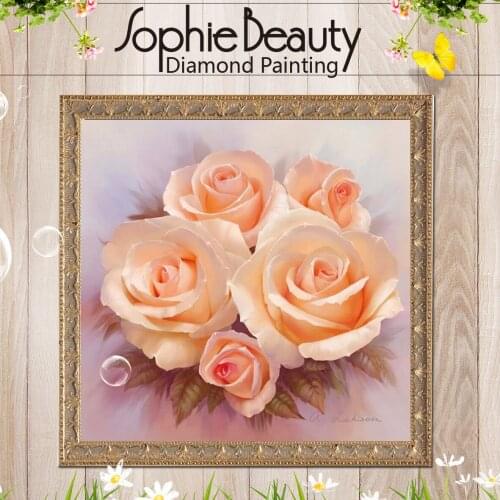 2018 Real Paintings Sophie Beauty Diamond Painting Cross Stitch Embroidery New Fashion Romantic Rose Needlework Mosaic Kits