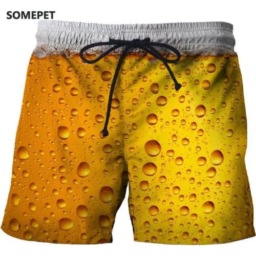 2020 summer beer 3D printing casual beach shorts Mascuino gym street mens resort shorts fashionable sports mens pants