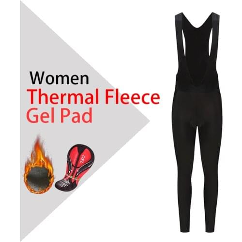 2021 Winter Women Cycling Tights Racing Mtb Road Bike Bib Pants Long Shorts Thermal Warm Sport Clothing Bicycle Trousers Female