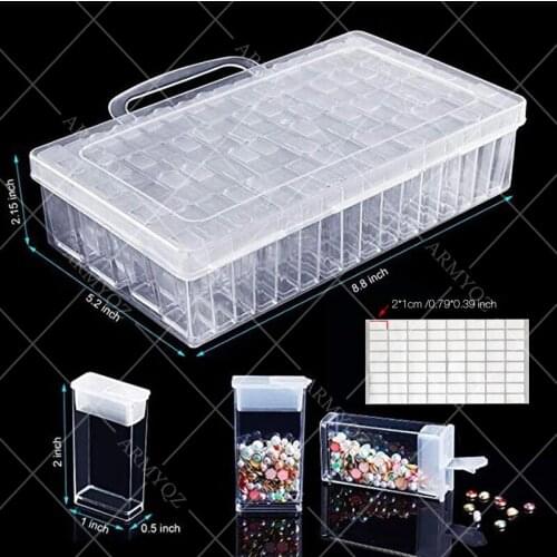 28/56/64pcs Diamond Painting Tools Accessories Beads Container Rhinestone Diamond Embroidery Stone Storage Convenience Box