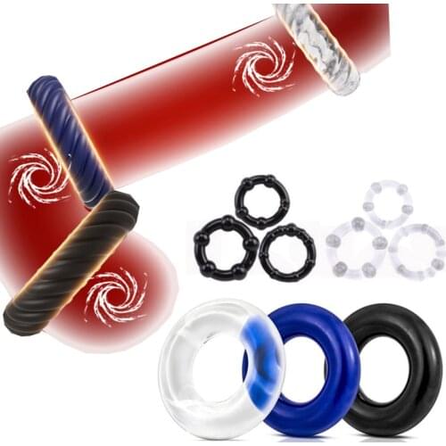 3PCS Penis Ring Delay Ejaculation Male Chastity Divce Cock Rings Penis Erection Sex Toys for Men Cockring Lock Sperm Trainer