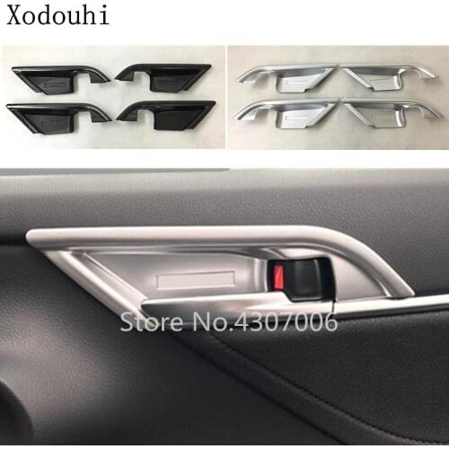 Car Body Styling Cover Stick Trim Door Inner Handle Bowl Frame 4pcs For Toyota New Camry XV70 2017 2018 2019 2020