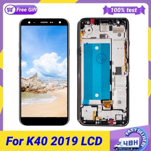 AAA+ For LG K40 LCD 5.7" Touch Screen Digitizer Assembly with Frame Replacement For LG K12 Plus LCD X4 2019 Display LMX420EMW