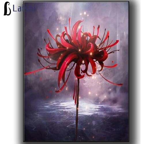 Diamond Painting Flowers of the Underworld Full Round Square Picture Mosaic Lycoris Radiata Flower Cross Stitch home Decor