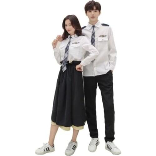 Korean Japanese High School Uniforms White Shirt + Skirt For Student Girls Shirt +pants Japanese School Uniform For Boys Costume
