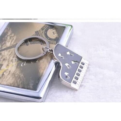 100pcs/lot fedex fast mini lovely piano keychain Music symbol metal Keychain piano Key Ring