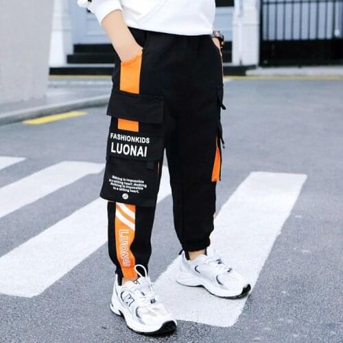 Teenage Boys Pants for Boys Cargo Pant Casual Multi-Pocket Sports Pants Spring Autumn Boys Clothing Childrens Trousers
