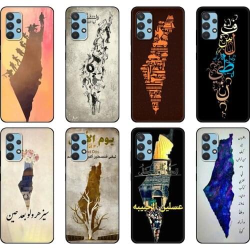Black tpu Case For Samsung galaxy A32 A42 A52 A72 4g 5g S21 PLUS ultra back cover Palestine Broadsword
