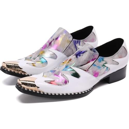 Business Men Oxford Floral Real Leather Shoes Genuine Leather Wedding Party Casual Men Dress Shoes For Suit Fashion Male Flats