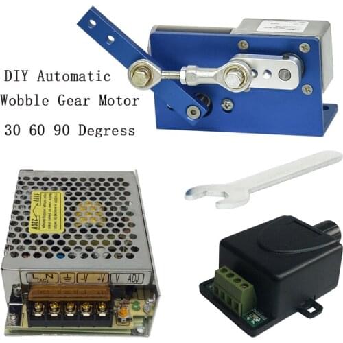 DIY Automatic Wobble DIY DC Gear Motor 12V 24V+Switching Power Supply+PWM Speed Controller 30 60 90 Degrees Reciprocating Motor