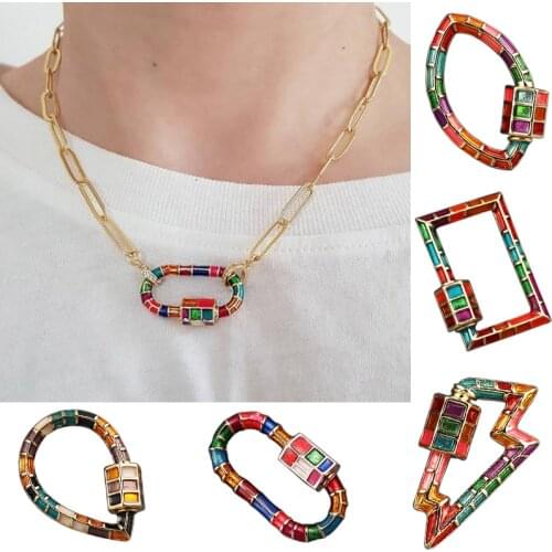 MINHIN Enamel Brass Fastener Spiral Locket Clasps For DIY Necklace Bracelet Making Hand Made Tribal Jewelry Accessories Supplies