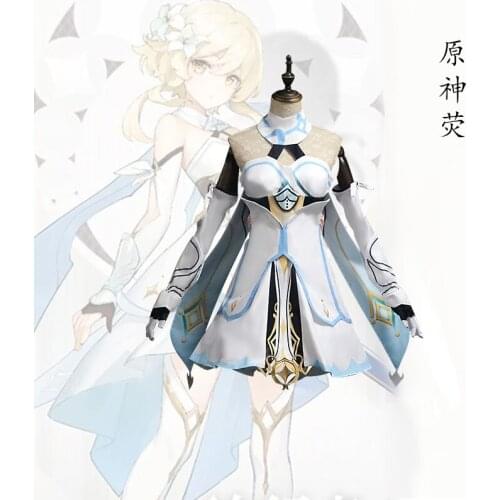 Genshin Impact Game Cosplay Traveler Cosplay Lumine Costume Carnival Halloween Girl Women Game Ying Dress Performance Outfit