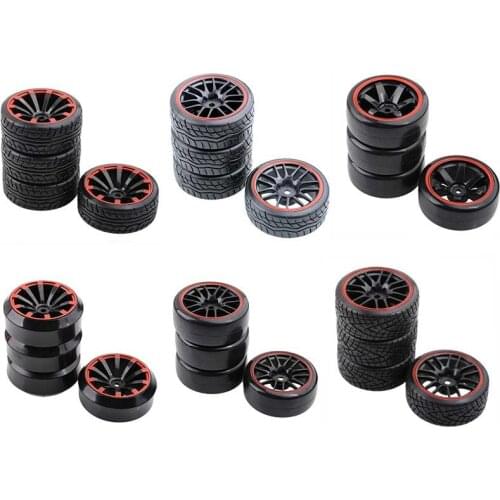 4PCS Hsp 94123 Tamiya D4 D3 TT02 Hw06 Wear-Resistant Wheel Tire D62mm Hard Tires Model Tyre for RC Cars Parts