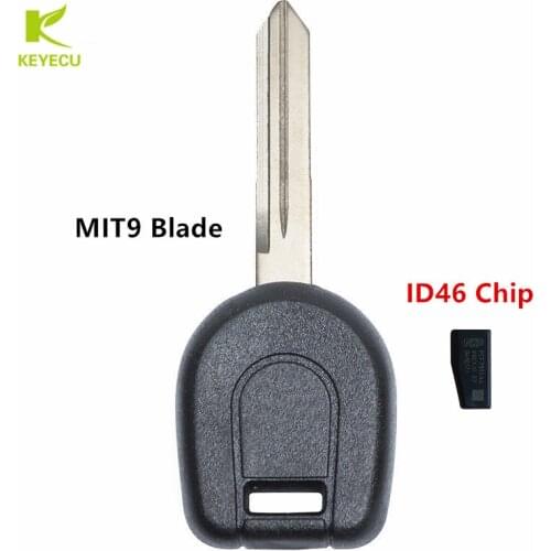 KEYECU New Uncut Transponder Ignition Key ID46 Chip for Mitsubishi Eclipse Endeavor Galant With MIT9 Blade
