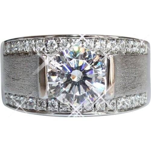 Solitaire Male 1ct Lab Sona Diamond Ring 925 sterling silver Jewelry Engagement Wedding band Rings for men Anniversary Bijou