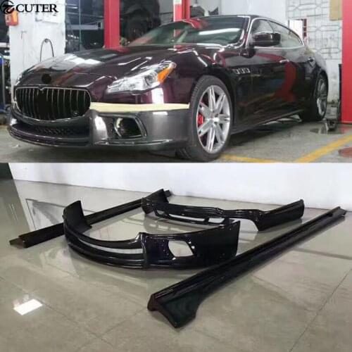 Carbon Fiber Car body kit front bumper lip rear diffuser side skirts For Maserati Quattroporte WALD style 13-16