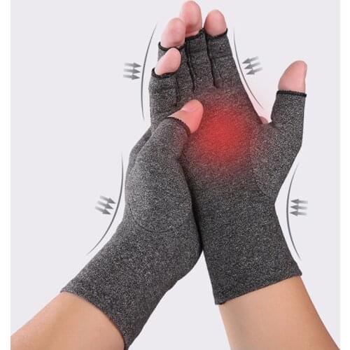 Women Men Arthritis Compression Gloves Fingerless Joint Pain Relief Rheumatoid Osteoarthritis Hand Wrist Support Therapy Mittens