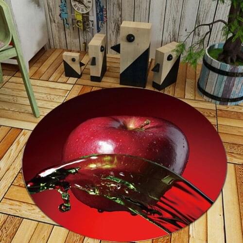 Creative Red Tomato Pepper Strawberry Non-slip Round Rug Floor Mat Bedroom Living Room Home Decoration