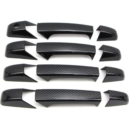 Door Handle Cover Molding Trim for Chevrolet Tahoe Suburban 2007 2008 2009 2010 2011 2012 2013 2014 Carbon Fiber Style