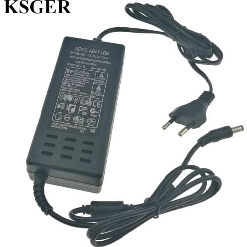 KSGER AC adapter 24V 3A DC Charger 72W T12 Soldering Station MINI OLED STM32 Controller Welding Tools 2.5x5.5 Converter EU Plug