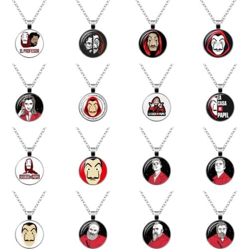 La Casa De Papel keyring The House of Paper necklace Pendant Money Heist Keychain Salvador Dali DIY Photo Jewelry Accessories