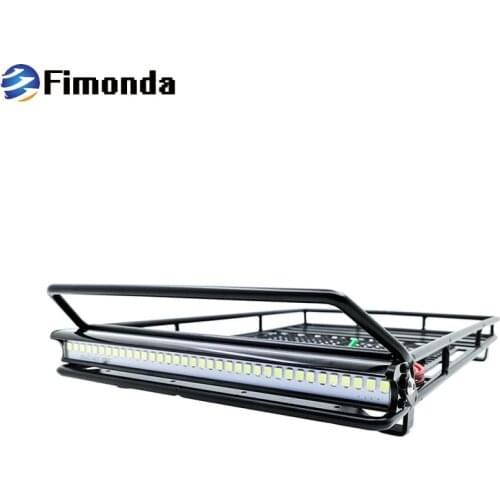 RC Metal Luggage Rack With LED Light for 1/10 RC Crawler Axial Scx10 Traxxas TRX4 D90 D110 Tamiya Simulation Upgrade Parts