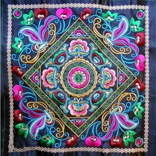 Miao hand stitch crochet plain fabric embroidery patch dress shoes bag applique trim ethnic tribal nepal thai india boho DIY