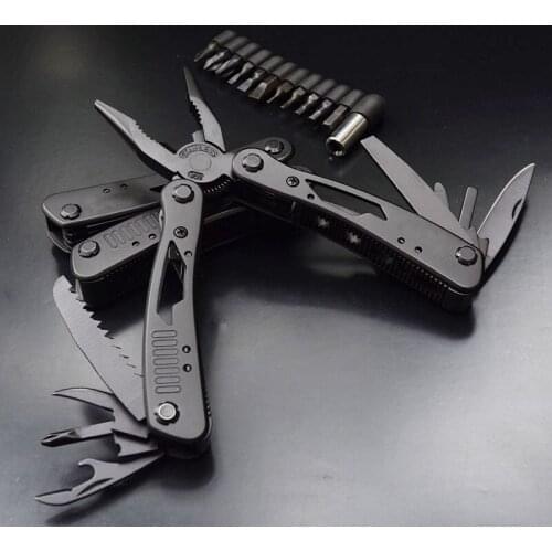 Multi Tools Folding Plier Fishing Camping Outdoor Survival EDC Gear Multitool Pocket Knife Plier Scissors Screwdriver Bits