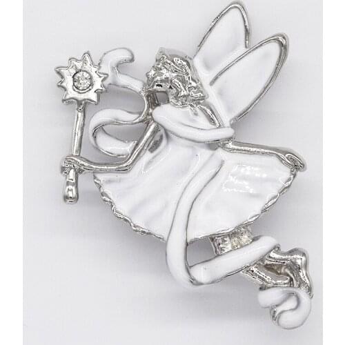 12pcs/lot Fashion Brooch Rhinestone Enamel Angel Pin brooches Christmas Gift C102534