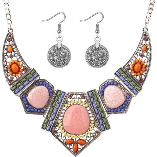 European Exaggerated Geometric Hollow Alloy Jewelry Set