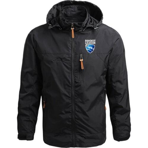 2021 New Mens Rocket League Print Quick-Drying Thin Softshell Outdoor Clothes Tactical Windproof Waterproof Windbreaker Jackets