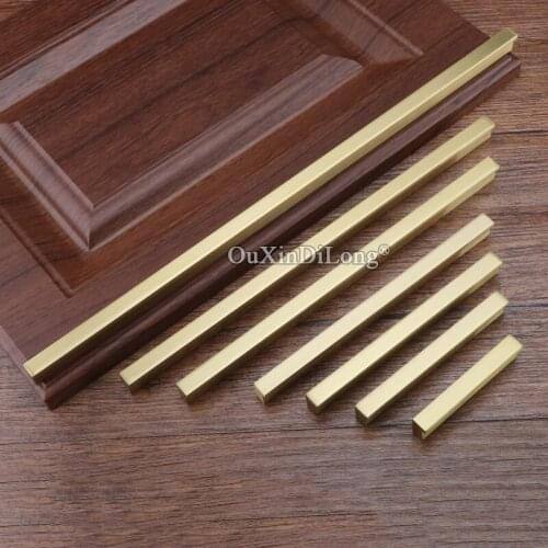 Plus Length 4PCS European Solid Brass Kitchen Cabinet Pulls Handles Cupboard Wardrobe Drawer Cabinet Door Handles and Knobs