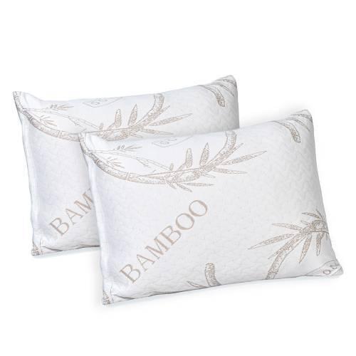 Ultra Lux Quality Bamboo Visco Pillow 2 Pcs Washable Case Included Pillow Antibacterial Famous Turkish Textile