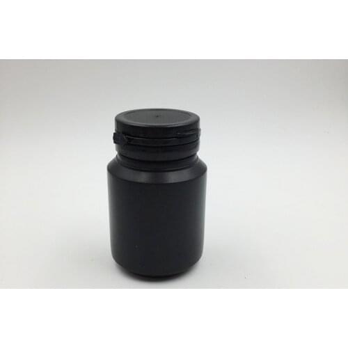 Free shipping 50pcs/lot Blank 100ml 100g Medical Grade HDPE Black Empty Pill Bottle Capsules container with pull-ring cap