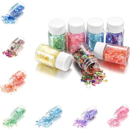 10g/bottle Colorful Sugar Nail Art Shell Broken Paper Debris Sequins UV Epoxy Resin Filling For DIY Jewelry Making Supplies