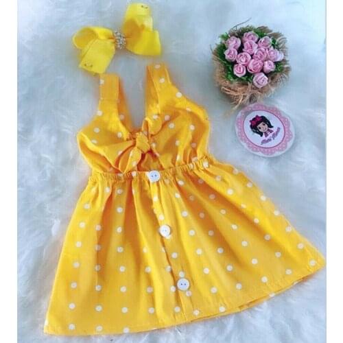 Lovely Baby Girls Princess Button Bowknot Dress Casual Sundress Outfits Clothes Solid Vest Girl Clothing Casual Kids