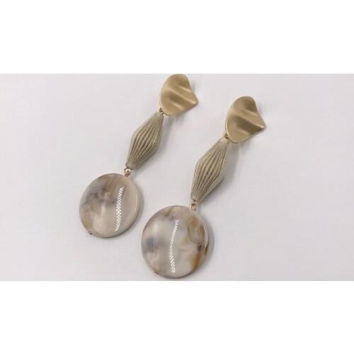 Kara&Kale Boho Drop Earings Fashion Jewelry Charms Gothic Long Earrings Acrylic Beads Matte Gold Earrings For Women Accessories