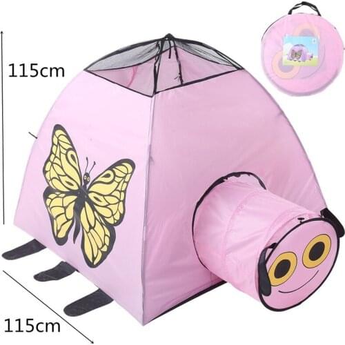 Folding Childrens Tent Animal City Mesh Tunnel Butterfly House Baby Toy Castle Ball Pool Princess Mosquito Net Play House