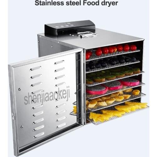 6-Layers Food Dehydrator Fruit Drying Machine Stainless steel Home Electric Fruit Vegetable Meat Herbs Food Dryer 220V 400w