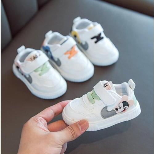 Disney new autumn baby toddler shoes boys spring girls casual shoes cartoon Mickey mouse childrens white shoes