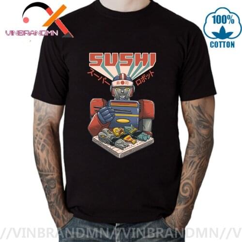 Military Super Sushi Foodies Robots Anime Mazinger Z Men Printed Tshirts Funny Streetwear Japanese T Shirt Grendizer Rock TV Tee