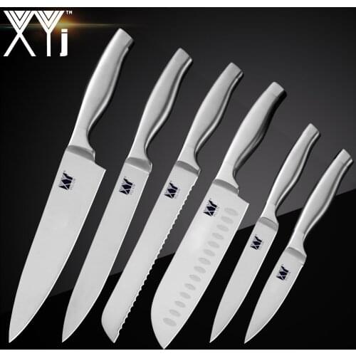 XYj Hot Stainless Steel Knives Kitchen Knives Light Weight Paring Utility Santoku Chef Slicing Bread Kitchen Accessories Tools