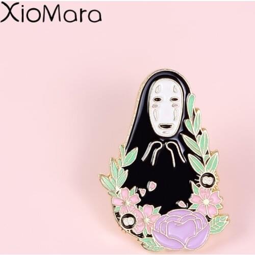 Japanese Anime Man Enamel Pin Flowers Japan Animated Movie Cartoon Anime Brooches Denim Shirt Lapel Pins Badge Jewelry Kid Gifts