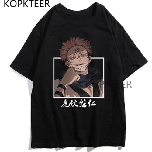 Jujutsu Kaisen Itadori Yuji T-shirts Anime Cartoon Summer Short Sleeve T-shirts Loose Harajuku Men Women Japanese Style T-shirts