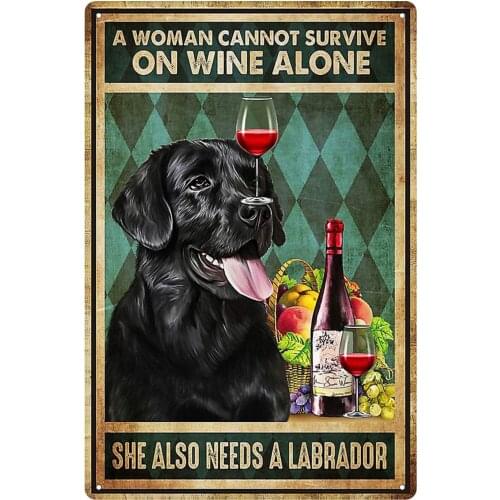 Women Can't Live on Wine Alone. Aluminum Sign. Tin Sign. Wall Art Decoration. Metal Sign. Public Sign. 20x30cm