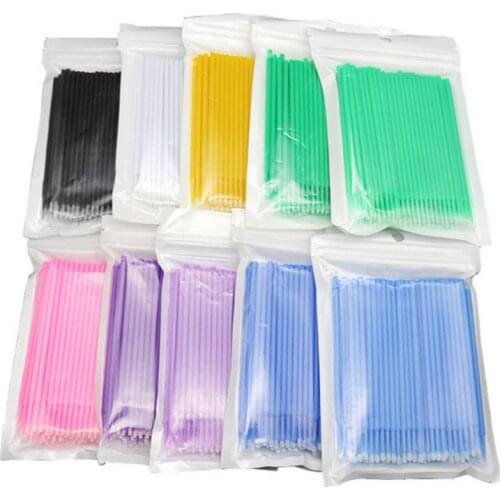 100Pcs/bag Disposable Micro Brush Eyelashes Extension Individual Lash Removing Swab Micro Brush For Eyelash Extension Tools
